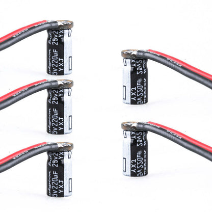 Flywoo Rubycon 25V 220uF low ESR capacitor with PCB 5 pack for FPV drone power filtering