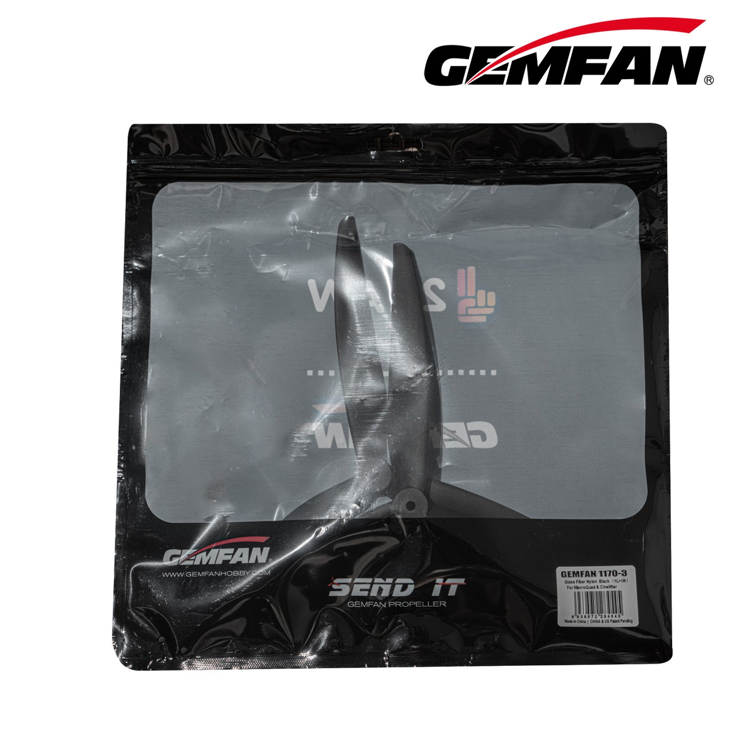 Gemfan 1170-3 3-Blade Cinelifter Propellers (Set of 2) – Black