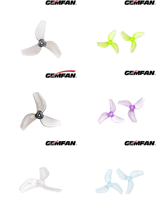 Gemfan 1219S 31mm 3-Blade Props – 1mm Shaft – Multiple Color Variants – 4 Pairs