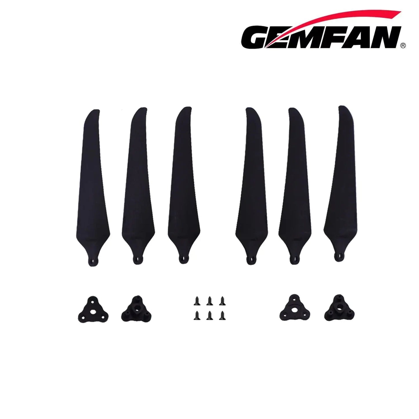 Gemfan F1051 Folding 3-Blade Glass Fiber Nylon Propeller – Black (Unassembled, 1 Pair)