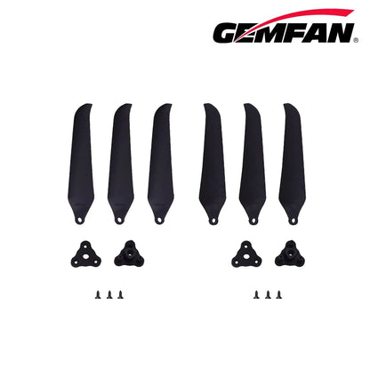 Gemfan F9046 Folding 3-Blade Glass Fiber Nylon Propeller – Black (Unassembled, 1 Pair)