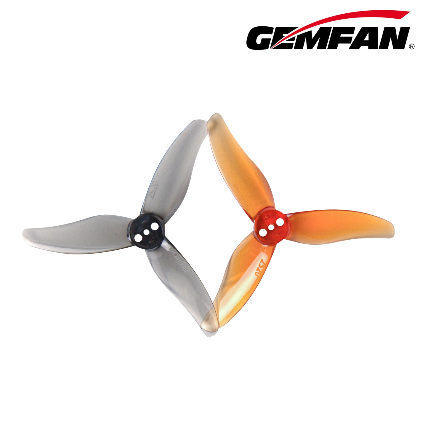 Gemfan Hurricane 2520 3-Blade Props – Whisky (1.5mm Shaft, 4 Pairs)