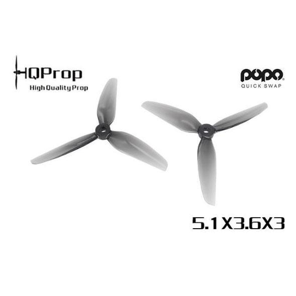 HQ Prop 5.1x3.6x3 Tri-Blade 5" Prop 4 Pack - Grey