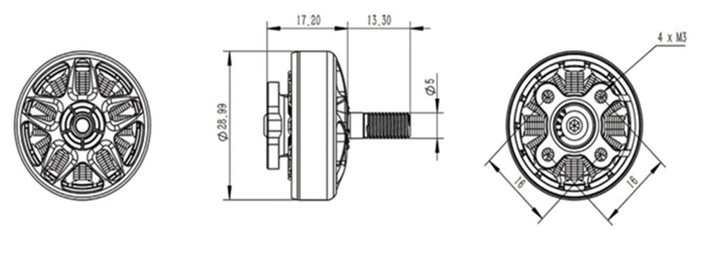 RCINPower SmooX 2306 Plus 1880KV Brushless FPV Drone Motor (1 pc) Orange