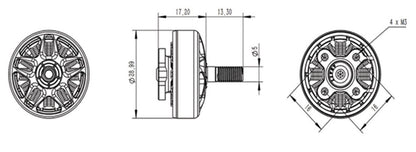 RCINPower SmooX 2306 Plus 1880KV Brushless FPV Drone Motor (1 pc) Orange